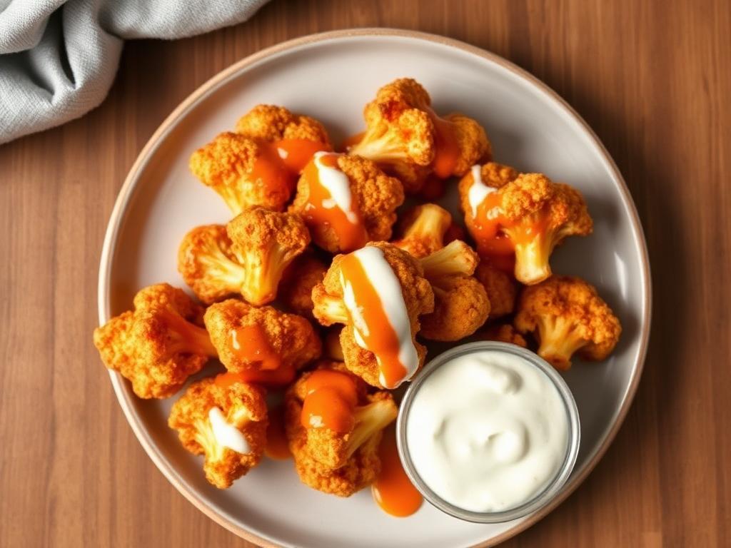Crispy Buffalo Air Fryer Cauliflower Bites