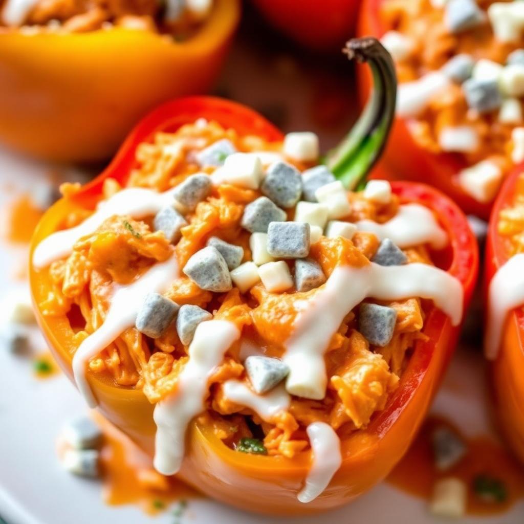 Buffalo Chicken Stuffed Bell Peppers