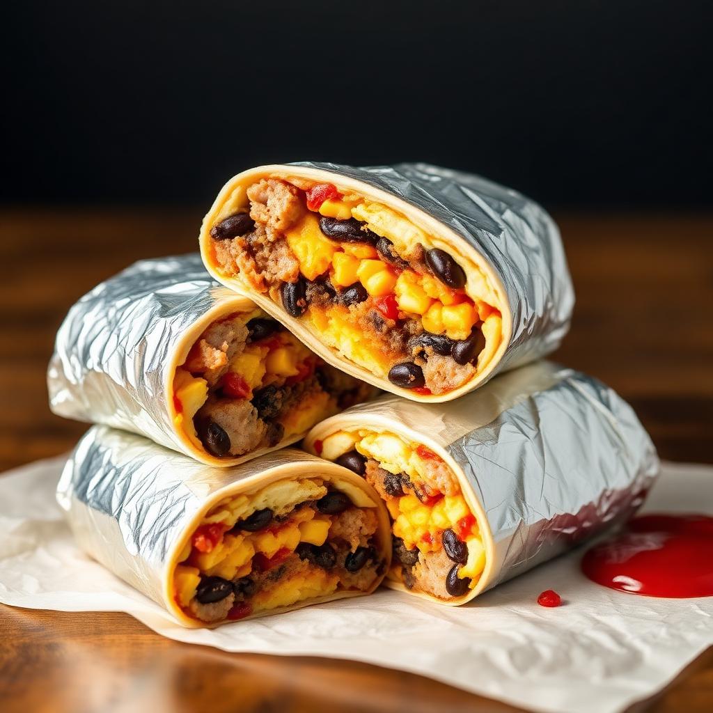 High Protein Breakfast Meal Prep Burritos