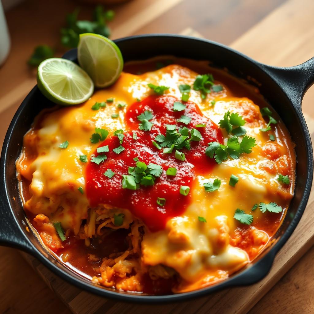 High Protein Chicken Enchilada Casserole