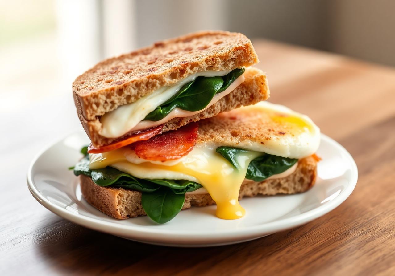 High Protein Egg White Breakfast Sandwich