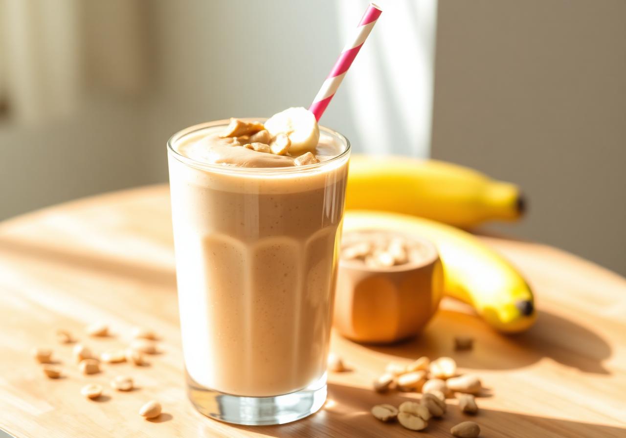 High Protein Peanut Butter Smoothie