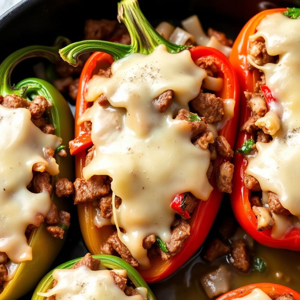 Philly Cheesesteak Stuffed Bell Peppers