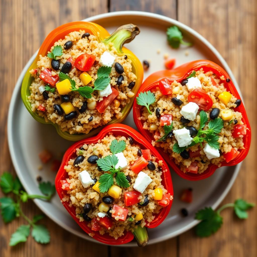 Vegetarian Quinoa Stuffed Bell Peppers